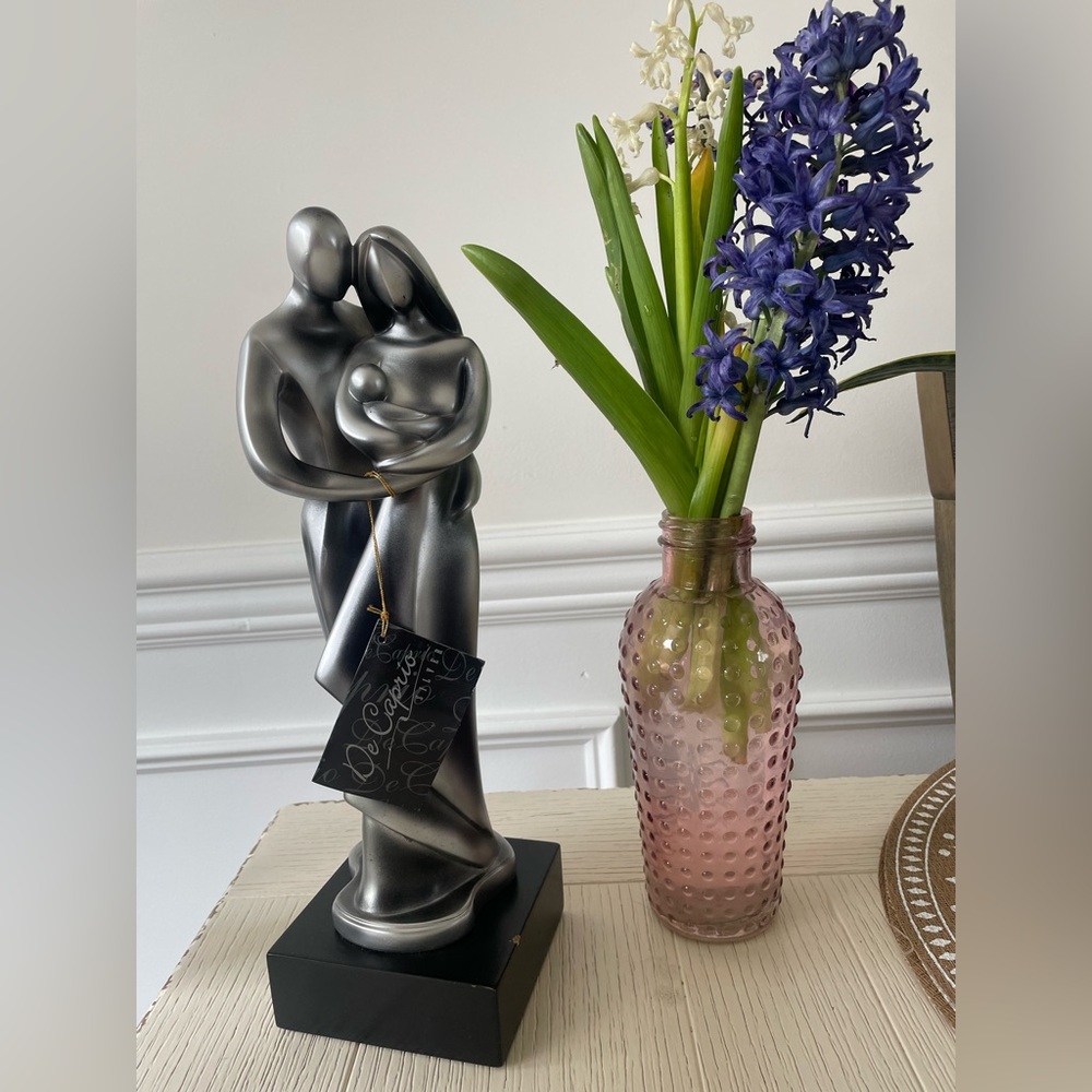 Modern Family Silver Sculpture Figurine